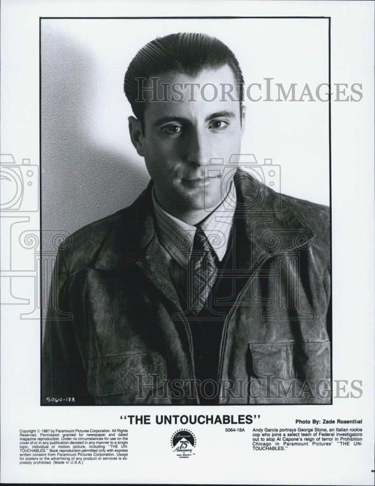 1987 Press Photo Andy Garcia in &quot;Untouchables&quot;.- Historic Images