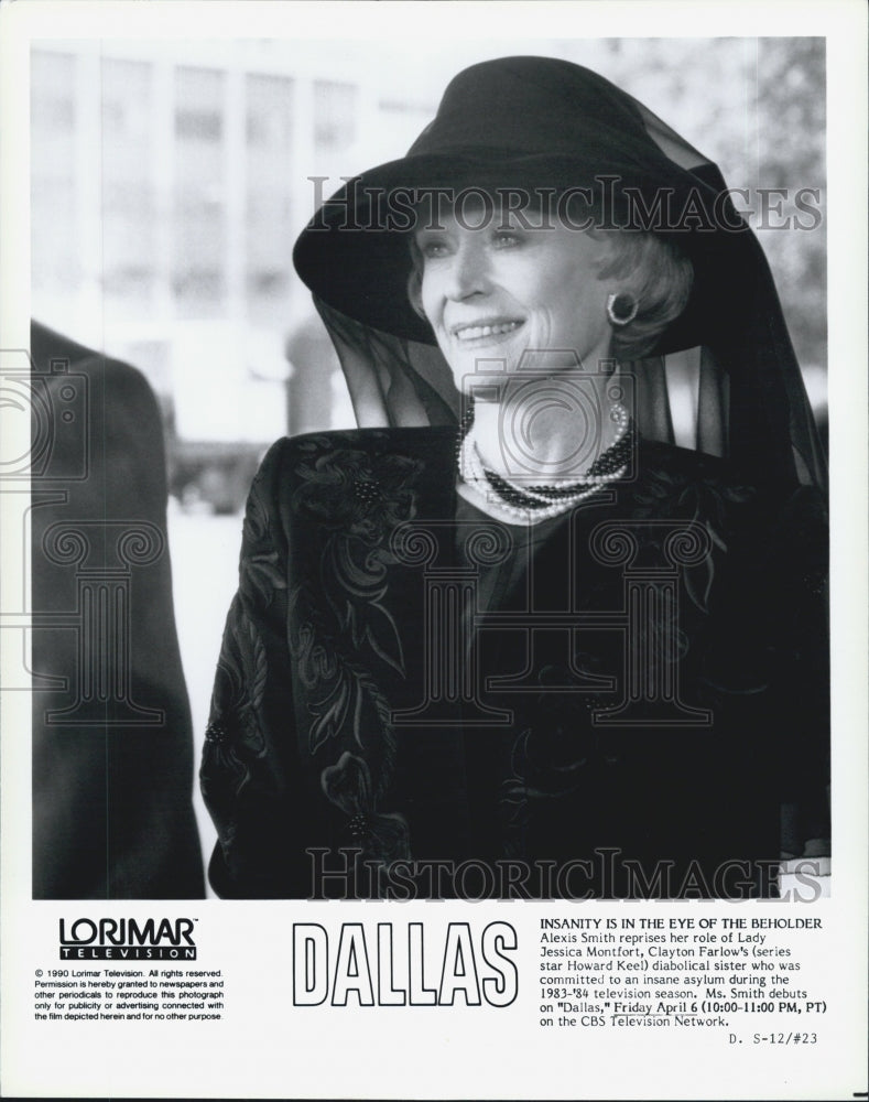 1990 Press Photo Alexis Smith in  &quot;Dallas&quot;.- Historic Images