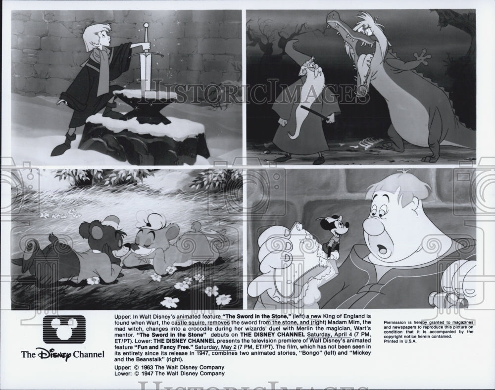 1947 Press Photo Disney Movies &quot;The Sword In The Stone&quot; And &quot;Fun And Fancy Free&quot;- Historic Images