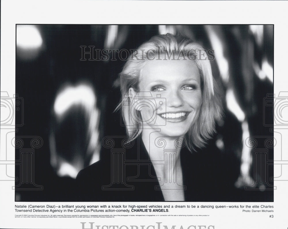 2000 Press Photo Actress Cameron Diaz In Movie &quot;Charlie&#39;s Angels&quot;- Historic Images