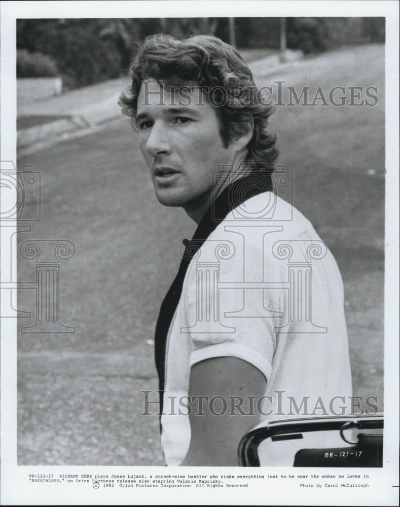 1982 Press Photo Actor Richard Gere In Movie &quot;Breathless&quot;- Historic Images