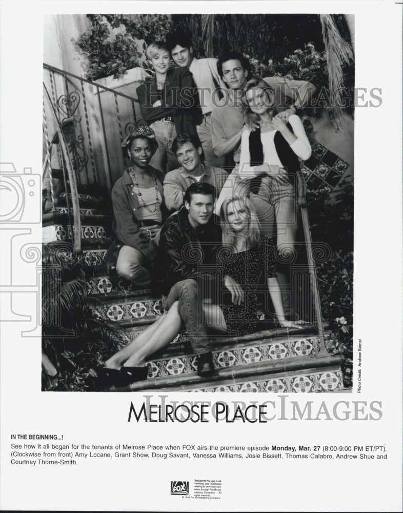 1992 Press Photo Locane, Show, Savant, Williams And Bissett In &quot;Melrose Place&quot;- Historic Images