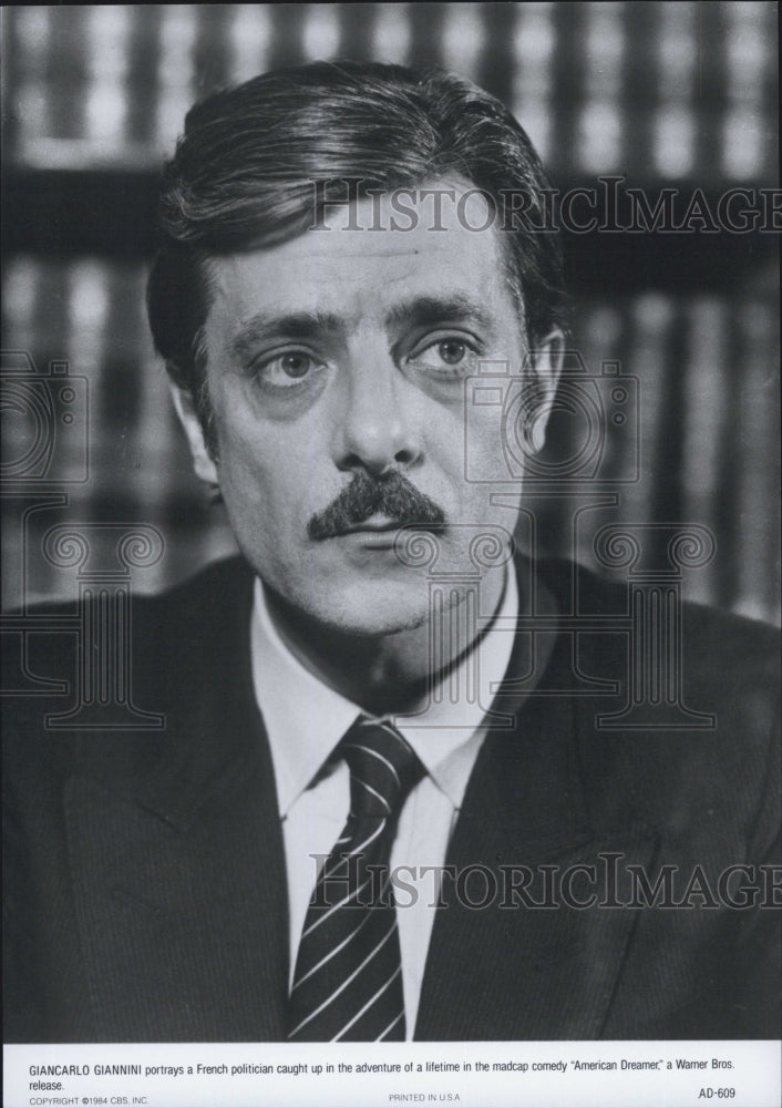 1984 Press Photo Actor Giancarlo Giannini Starring In &quot;American Dreamer&quot;- Historic Images