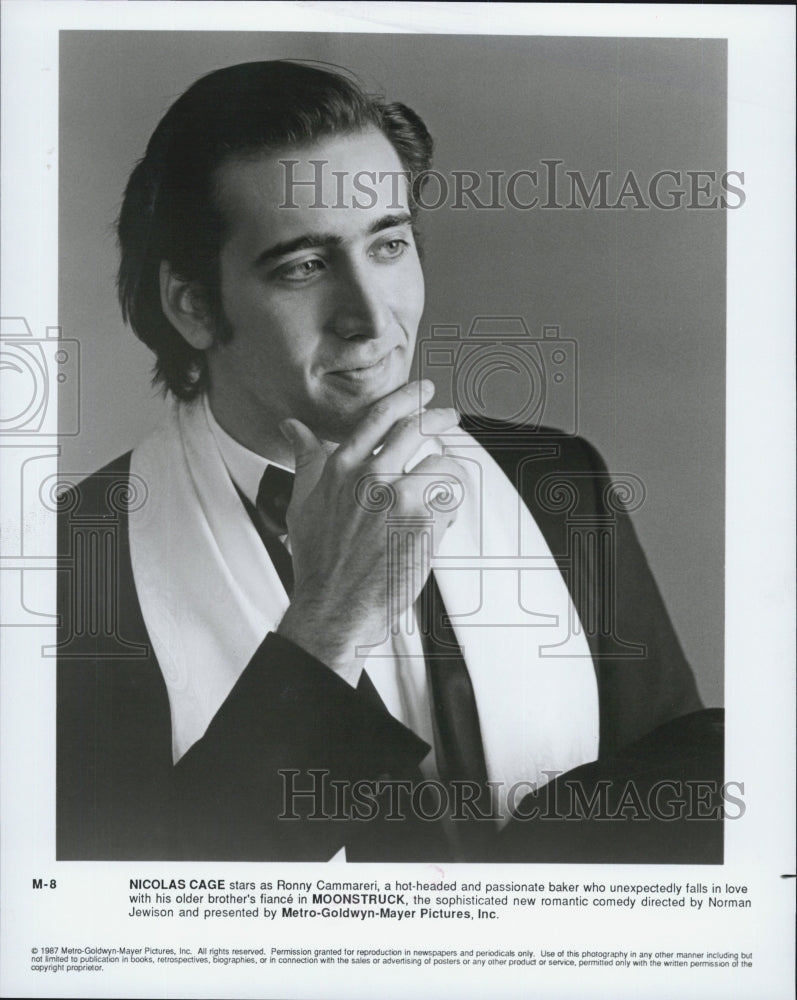 1987 Press Photo Actor Nicolas Cage Starring As Ronny Cammareri In &quot;Moonstruck&quot;- Historic Images