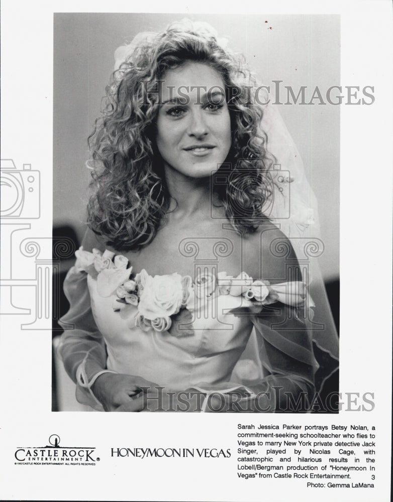 1992 Press Photo Sarah Jessica Parker In Movie &quot;Honeymoon In Vegas&quot;- Historic Images