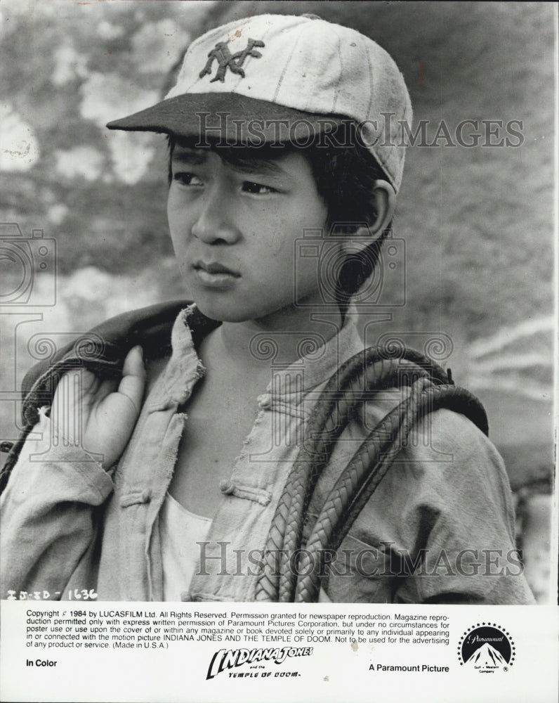 1984 Press Photo Jonathan Ke Quan In &quot;Indiana Jones And The Temple Of Doom&quot;- Historic Images