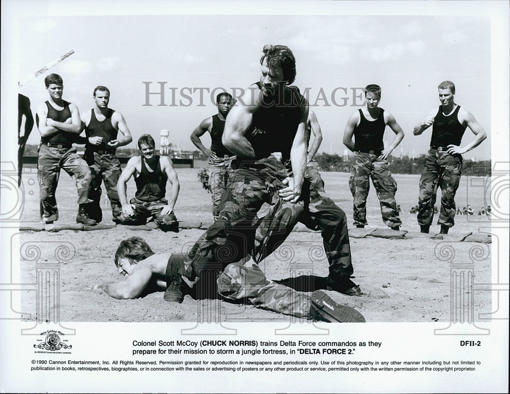 1980 Press Photo Chuck Norris Stars in &quot;Delta Force 2&quot;- Historic Images