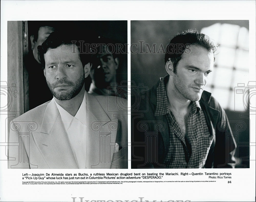 1995 Press Photo Joaquim De Almeida and Quentin Tarantino in &quot;Desperado&quot;- Historic Images