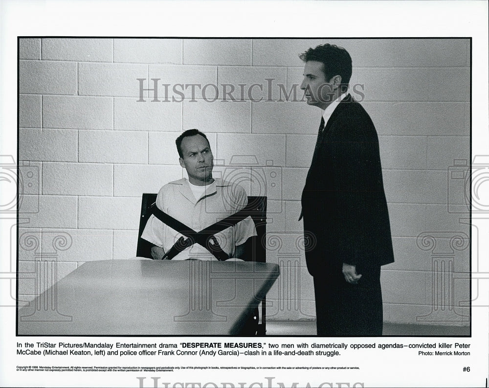 Press Photo Michael Keaton and Andy Garcia in &quot;Desperate Measures&quot;- Historic Images