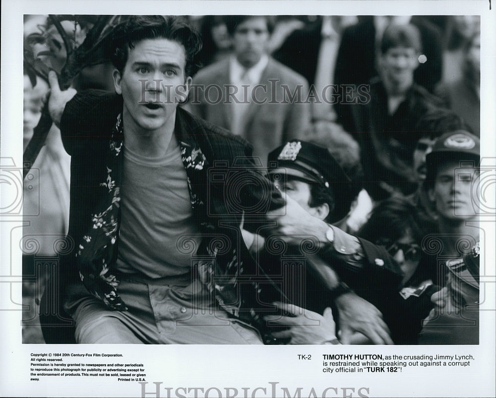 1984 Press Photo Timothy Hutton in &quot;Turk 182&quot;- Historic Images