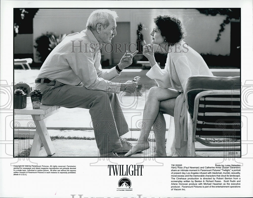 1998 Press Photo Twilight Movie Star Actors Paul Newman Susan Sarandon- Historic Images