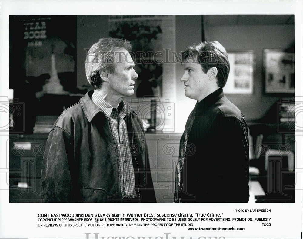 1999 Press Photo &quot;True Crime&quot; starring Clint Eastwood &amp; Denis Leary- Historic Images