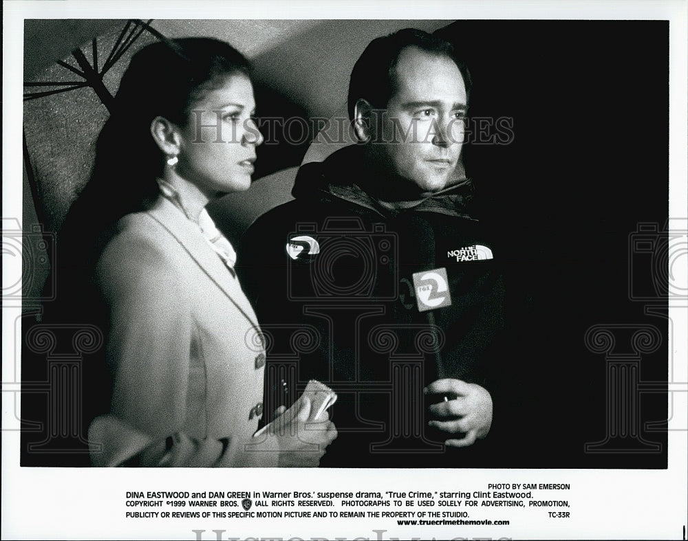 1999 Press Photo Dina Eastwood & Dan Green in "True Crime"- Historic Images