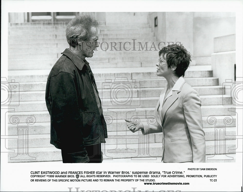 1999 Press Photo Clint Eastwood &amp; Frances Fisherin &quot;True Crime&quot;- Historic Images