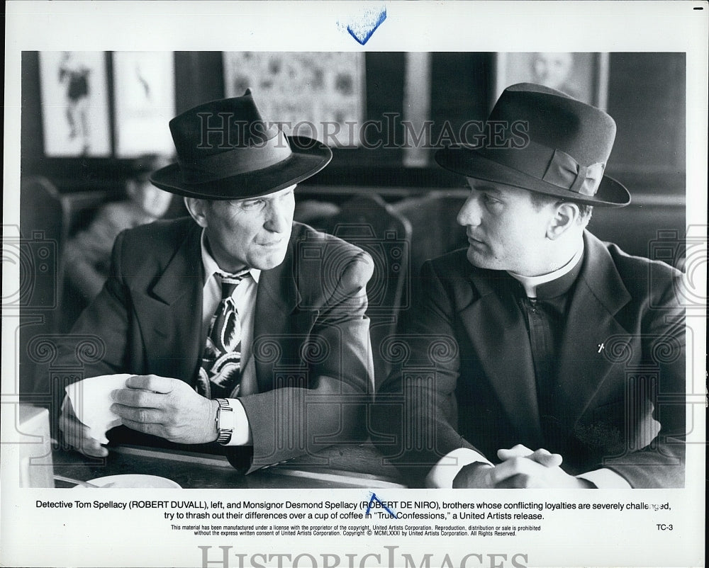 Press Photo Robert Duvall Robert De Niro True Confessions Actors- Historic Images