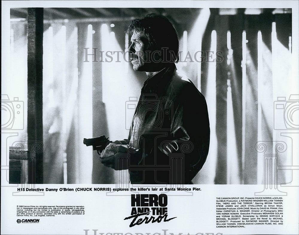 1988 Press Photo Chuck Norris Actor Movie Hero and The Terror- Historic Images