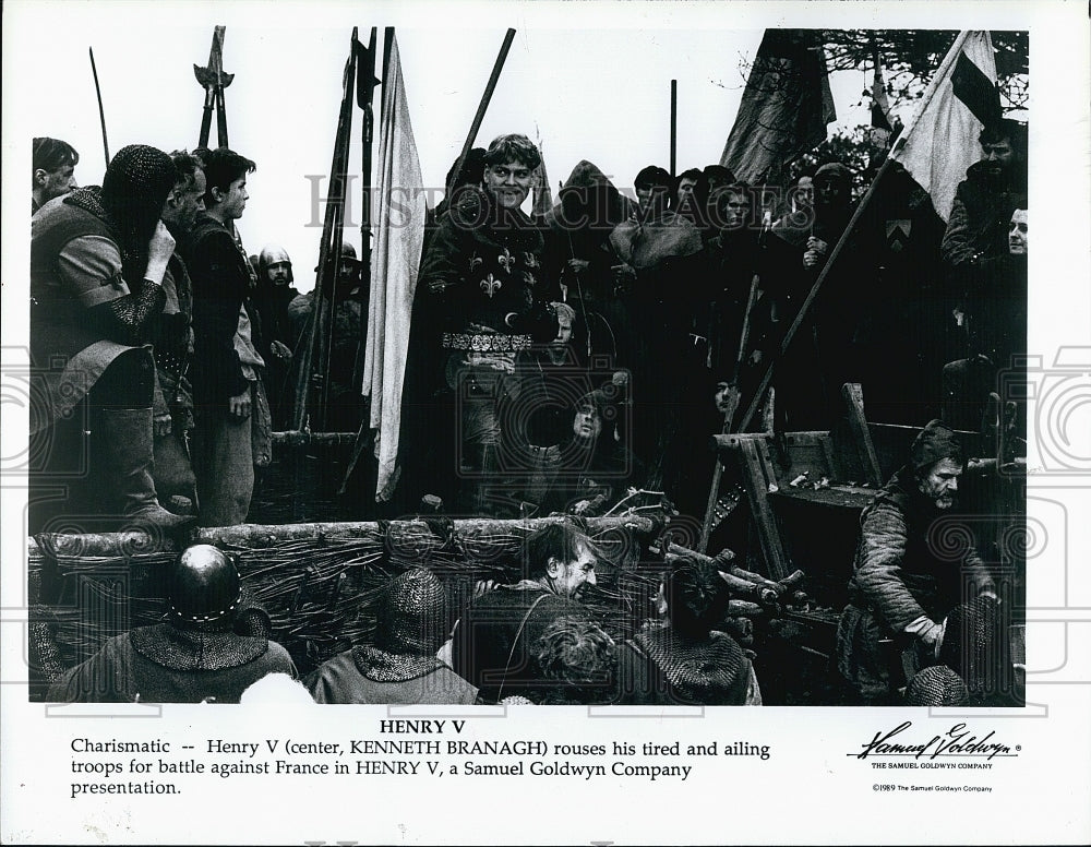 1989 Press Photo &quot;Henry V&quot; starring Kenneth Branagah- Historic Images