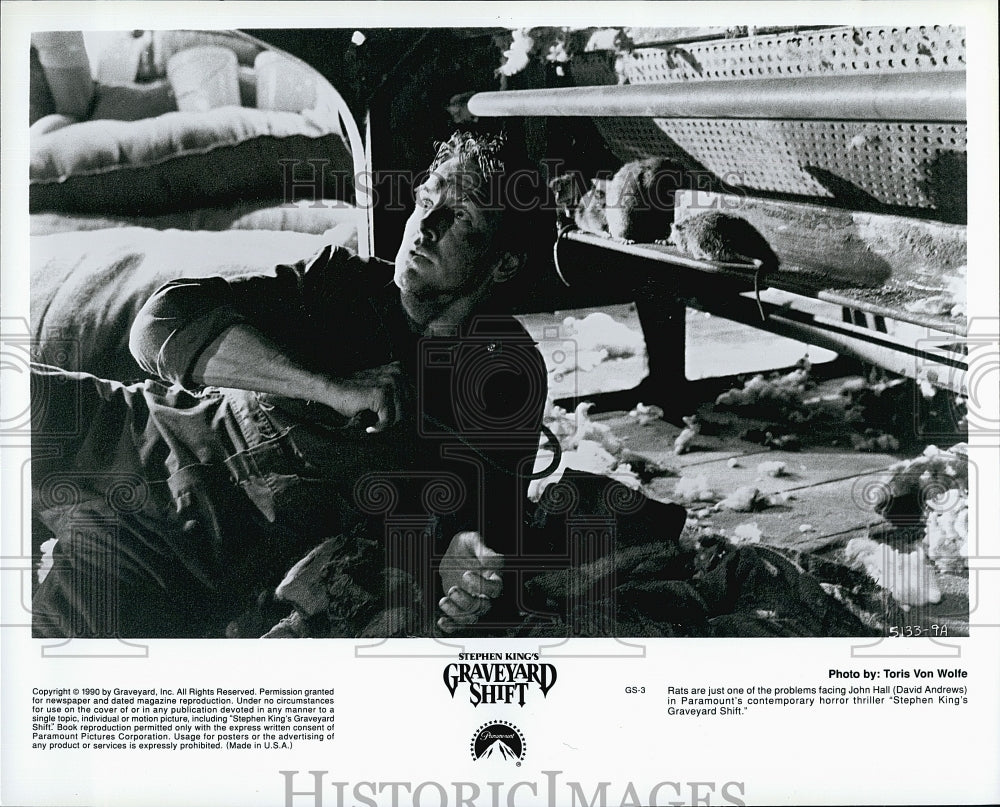 1990 Press Photo Movie Graveyard Shift David Andrews Actor- Historic Images