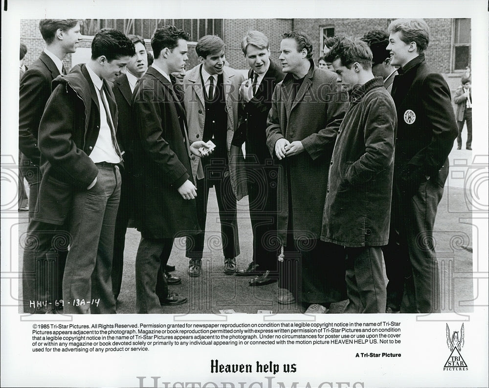 1985 Press Photo Scene From Film &quot;Heaven Help Us&quot;- Historic Images