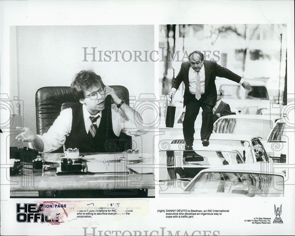 1985 Press Photo &quot;Head Office&quot; starring Danny DeVito, Judge Reinhold- Historic Images