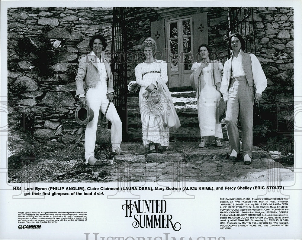 1982 Press Photo &quot;Haunted Summer&quot; Philip Anglim,Laura Dern,Alice Krige,Stoltz- Historic Images