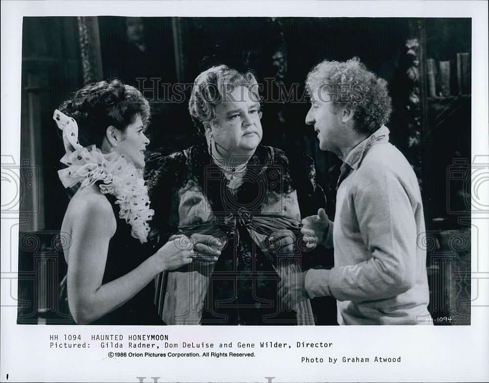 1986 Press Photo &quot;Haunted Honeymoon&quot; Gene Wilder, Dom DeLuise,Gilda Radner- Historic Images