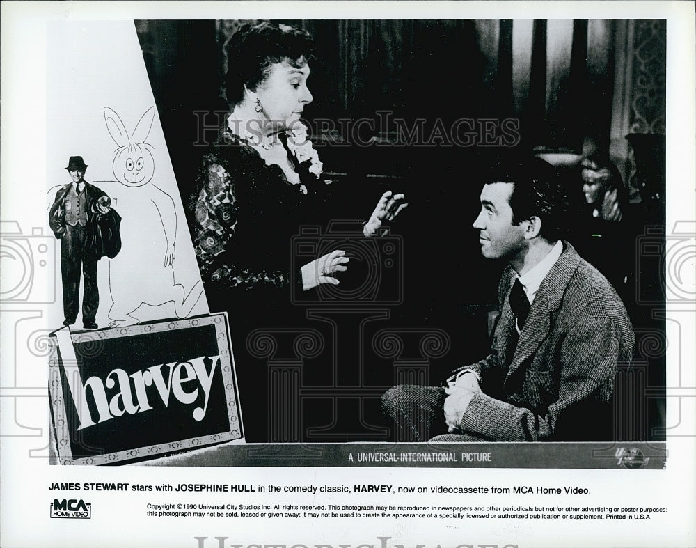 1990 Press Photo James Stewart Actor Josephine Hull Actress Harvey Comedy Movie- Historic Images