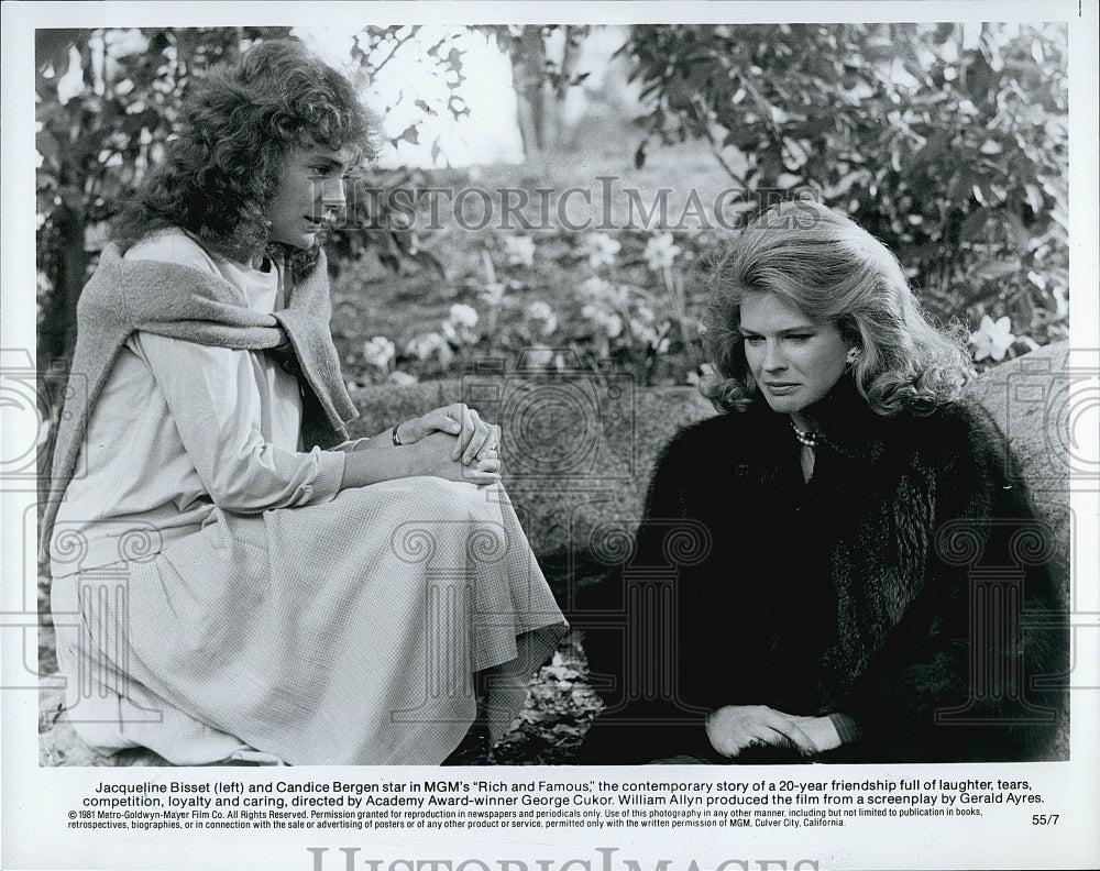 1981 Press Photo Jacqueline Bisset Actress Candice Bergen Rich Famous Movie Film- Historic Images