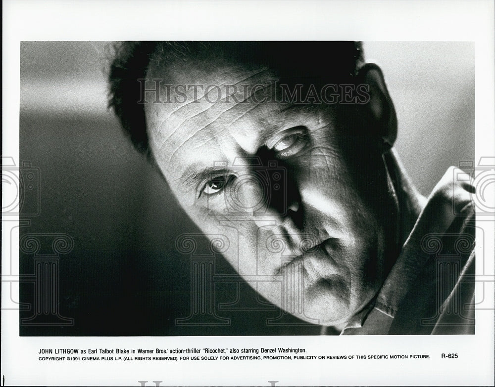 1991 Press Photo John Lithgow American Actor Ricochet Action Thriller Movie Film- Historic Images