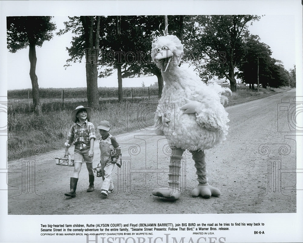 1985 Press Photo Alyson Court Actress Benjamin Barrett Actor Big Bird Movie- Historic Images