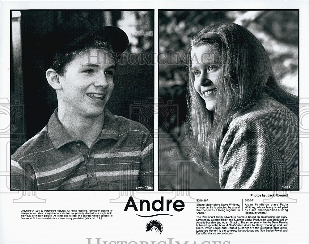 1994 Press Photo Shane Meier Actor Aidan Pendleton Actress Andre Family Movie- Historic Images