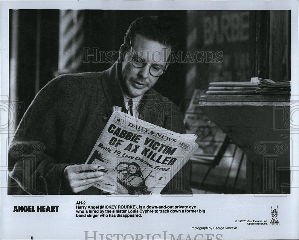 1987 Press Photo &quot;Angel Heart&quot; Mickey Rourke stars- Historic Images