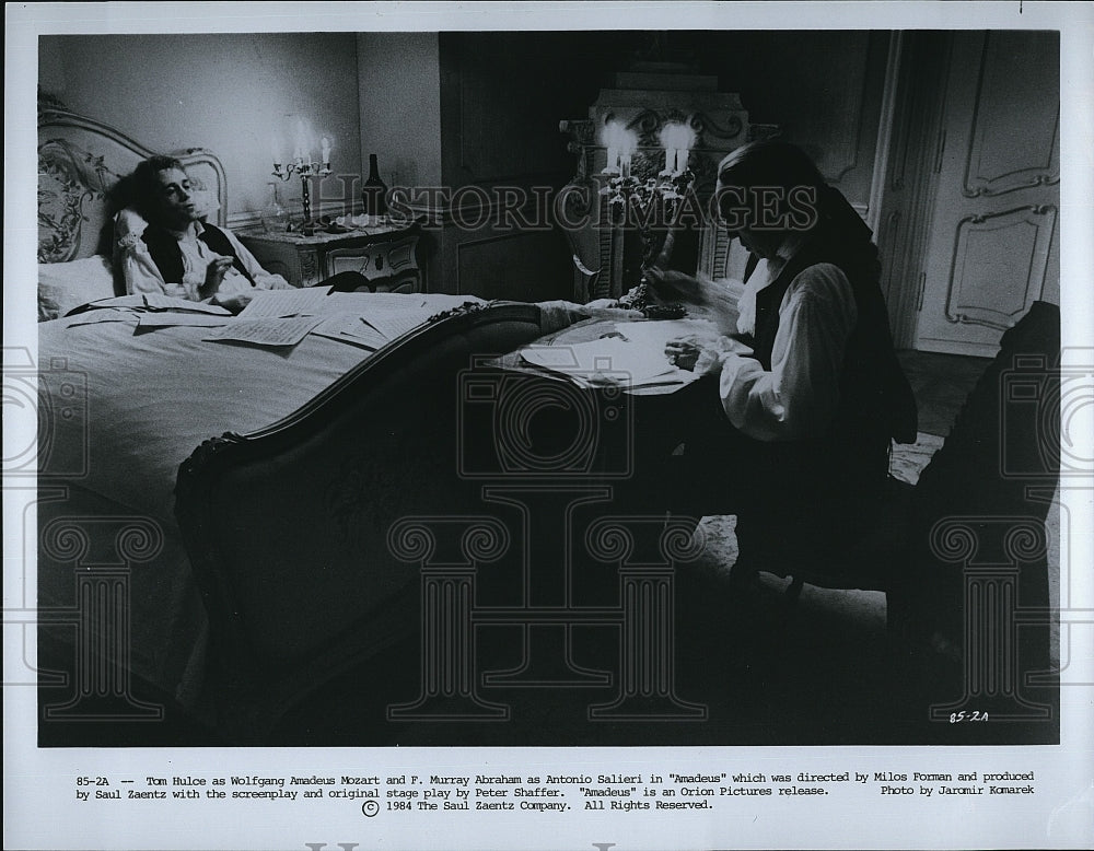 1984 Press Photo Tom Hulce Actor F. Murray Abraham Scene From Amadeus Movie- Historic Images