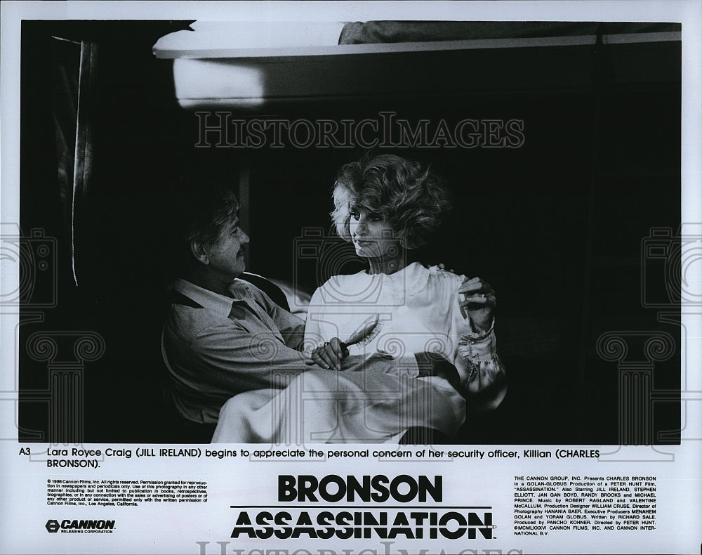 1986 Press Photo &quot;Bronson Assassination&quot; Jill Ireland &amp; Charles Bronson- Historic Images