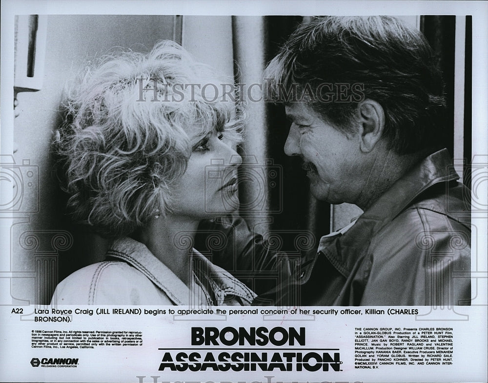 1986 Press Photo &quot;Bronson Assassination&quot; Jill Ireland &amp; Charles Bronson- Historic Images