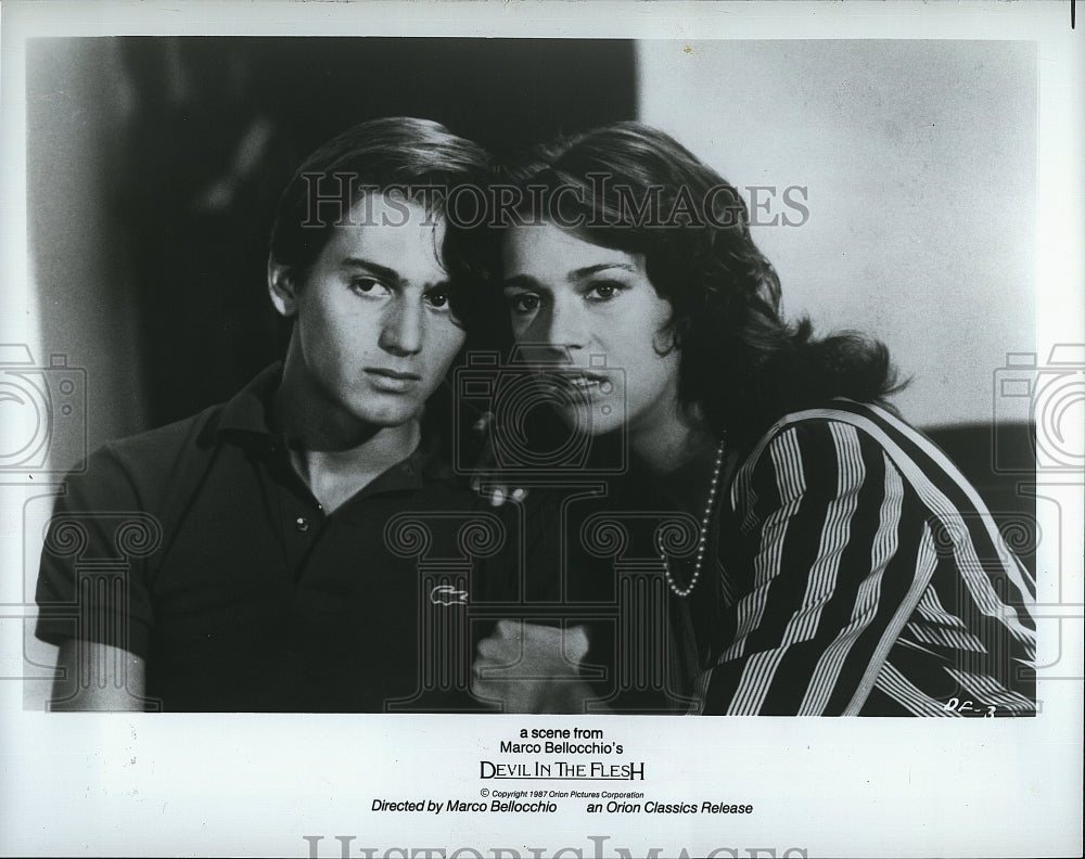 1987 Press Photo Federico Pitzalis, Maruschka Detmers &quot;Devil In the Flesh&quot;- Historic Images