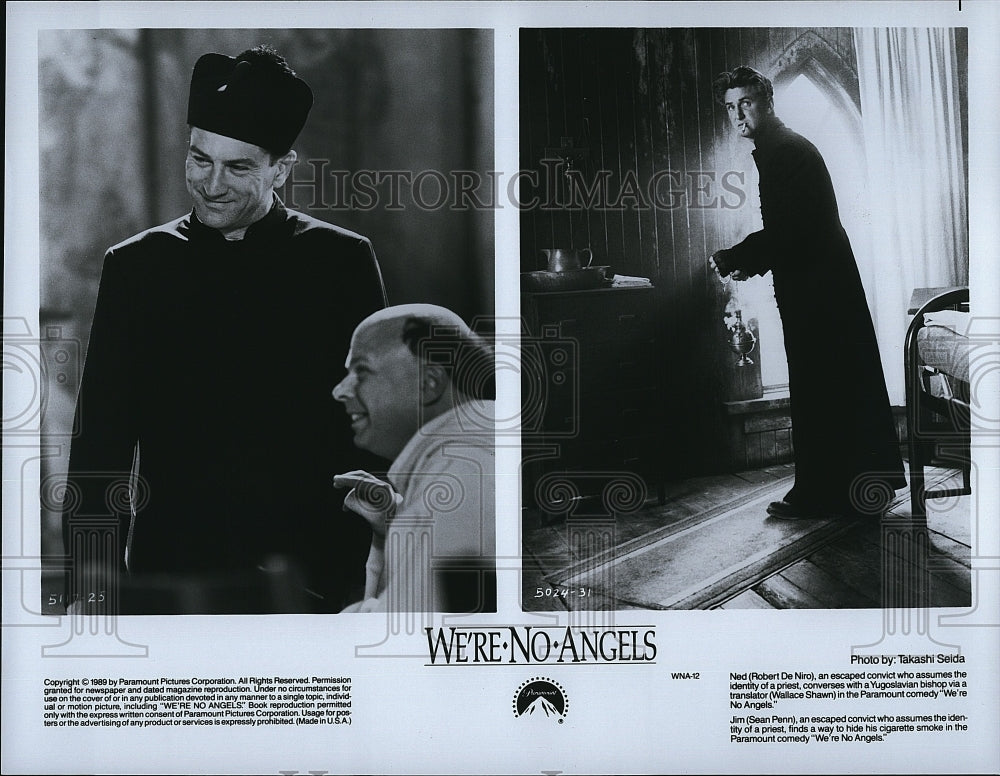 1989 Press Photo &quot;We&#39;re No Angels&quot; Robert De Niro &amp; Wallace Shawn- Historic Images