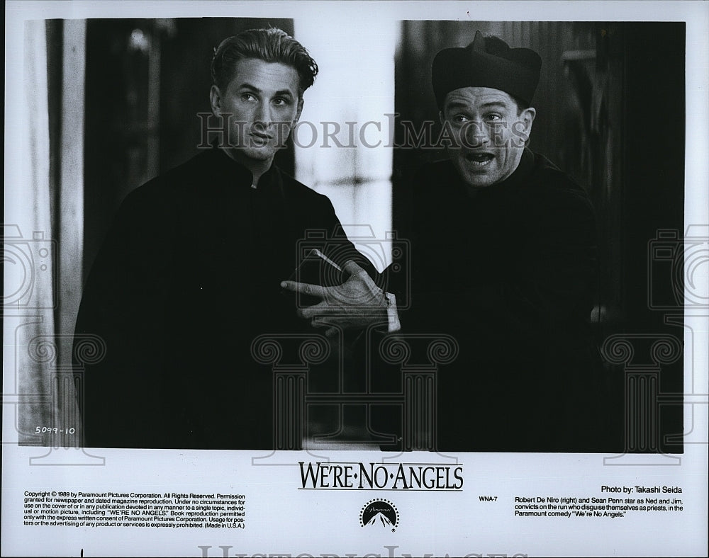 1989 Press Photo Robert De Niro, Sean Penn &quot;We&#39;re No Angels&quot;- Historic Images