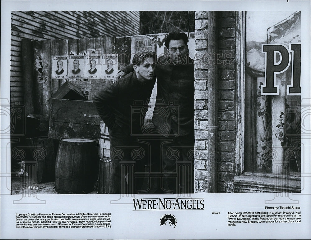 1989 Press Photo Robert De Niro, Sean Penn in &quot;We&#39;re No Angels&quot;- Historic Images