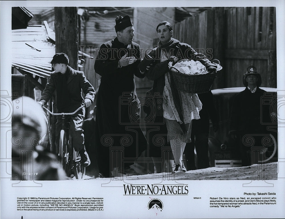 1989 Press Photo Robert De Niro, Demi Moore in &quot;We&#39;re No Angels&quot;- Historic Images