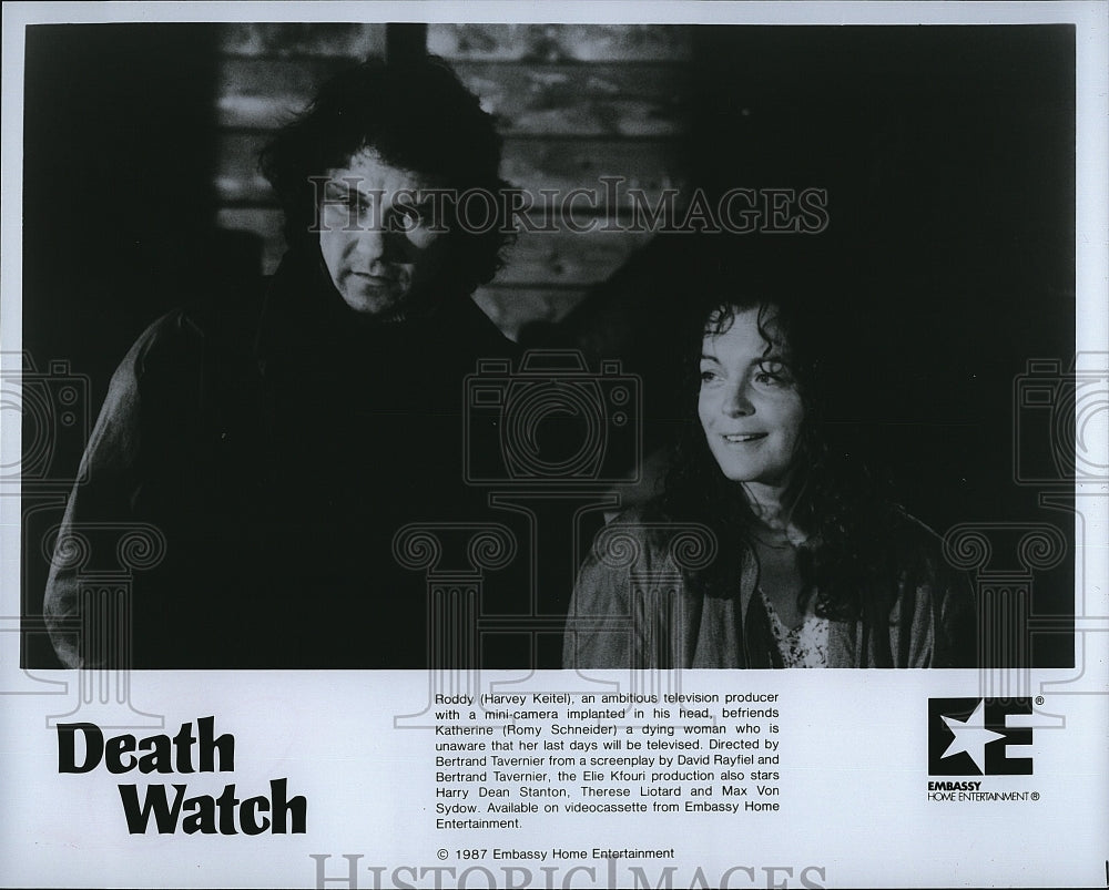 1987 Press Photo Harvey Keitel Romy Schneider Movie Actors Death Watch- Historic Images