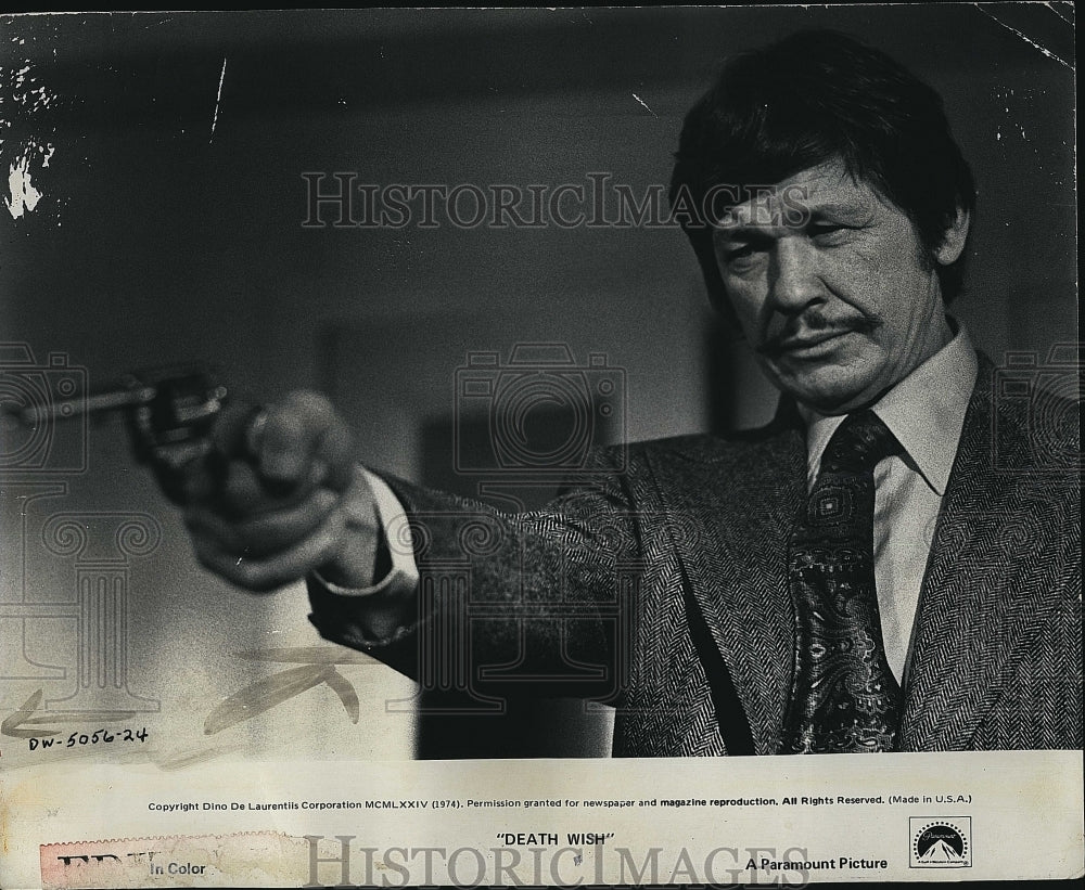 1974 Press Photo Charles Bronson Actor Death Wish Movie Series Star- Historic Images