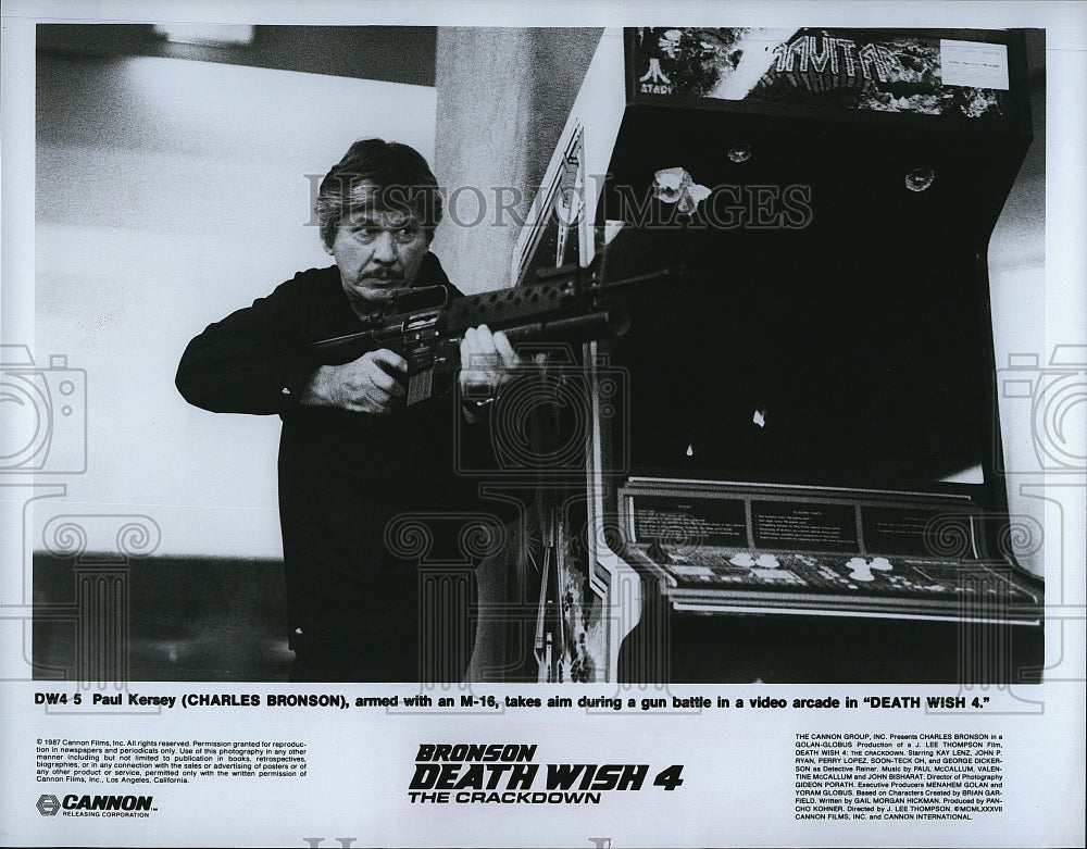 1987 Press Photo Charles Bronson Actor Movie Death Wish 4 The Crackdown- Historic Images