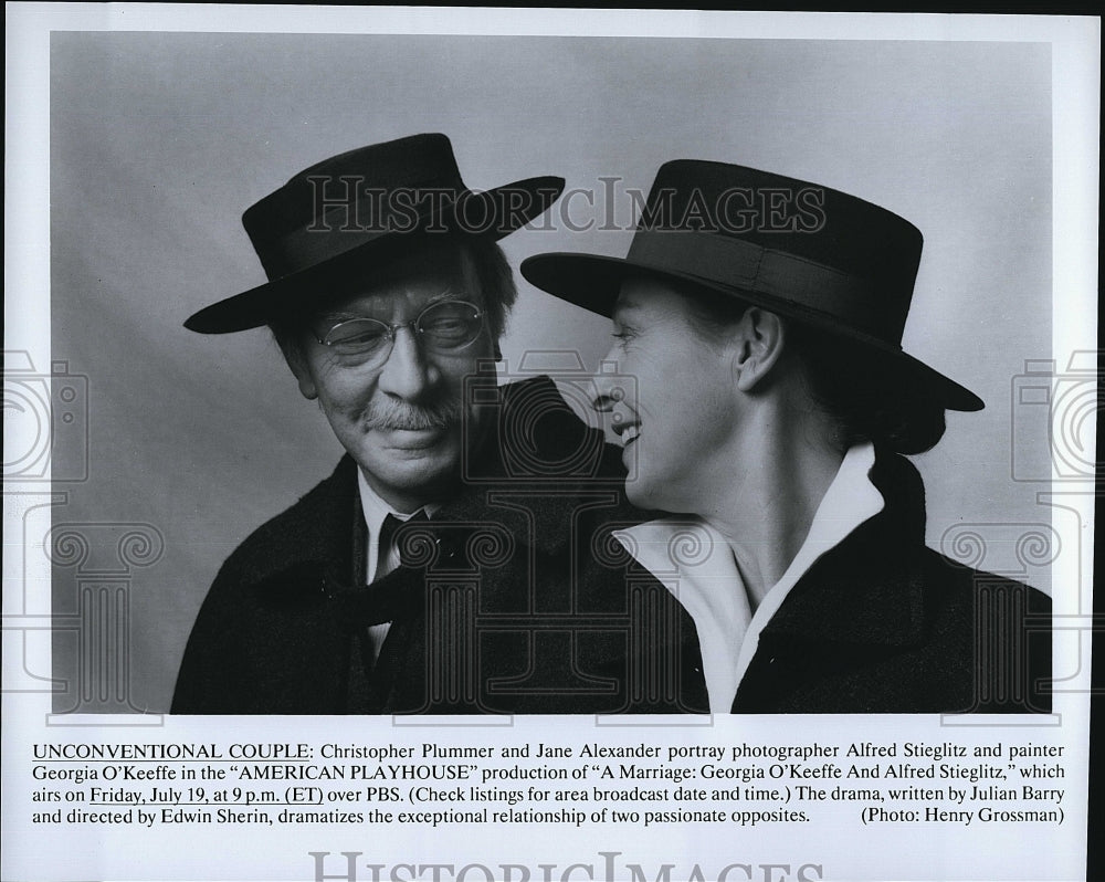 1982 Press Photo Christopher Plummer &amp; Jane Alexander Star In &quot;A Marraige&quot;- Historic Images