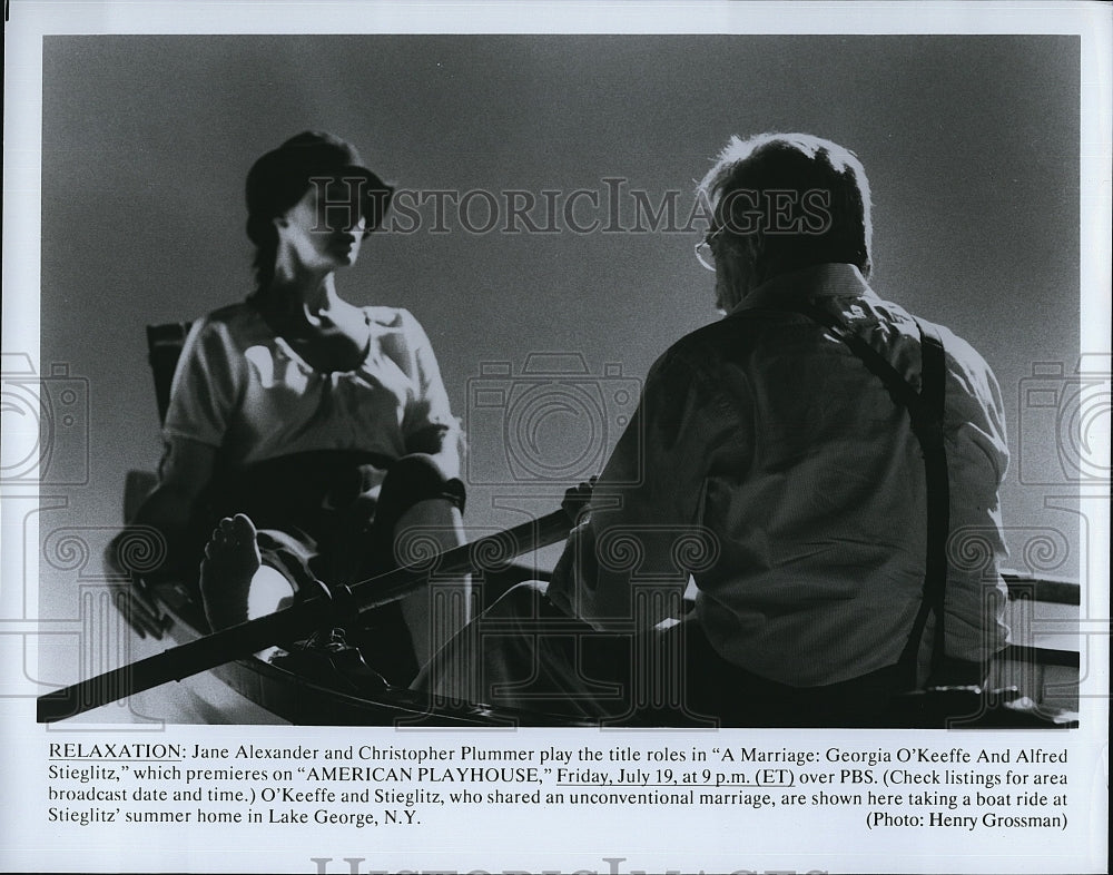 1982 Press Photo Jane Alexander &amp; Christopher Plummer Star In &quot;The Marriage&quot;- Historic Images