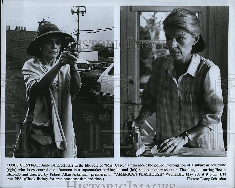 1985 Press Photo &quot;Mrs Cage&quot; Anne Bancroft stars- Historic Images