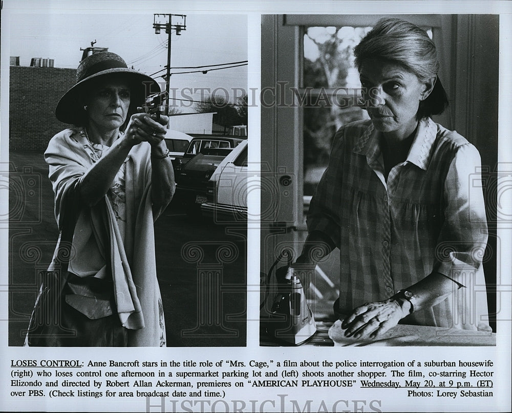 1985 Press Photo Mrs Cage&quot; Anne Bancroft stars- Historic Images