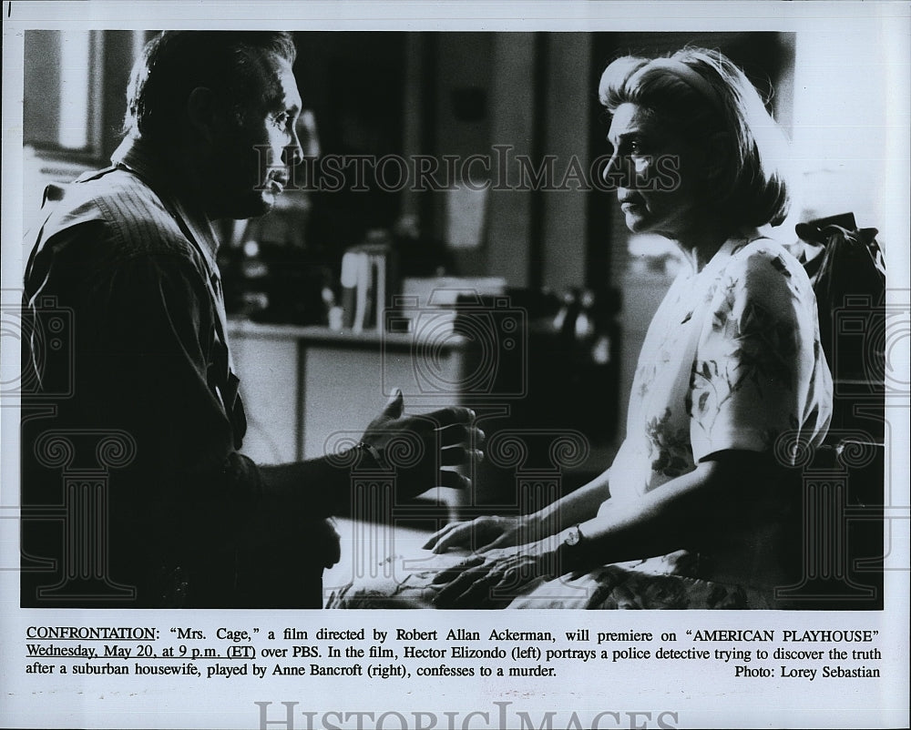 1985 Press Photo Mrs Cage&quot; Anne Bancroft &amp; Hector Elizando- Historic Images