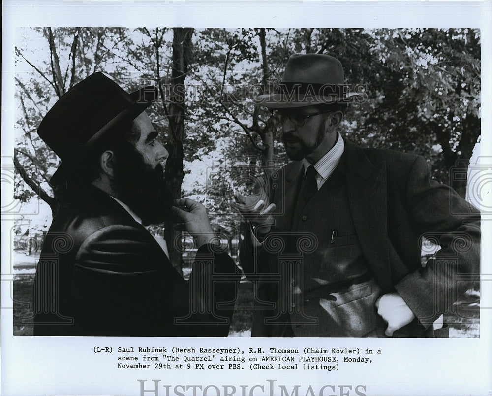 1989 Press Photo Actor Hersh Rasseyner &amp; Chaim Kovler In &quot;American Playhouse&quot;- Historic Images