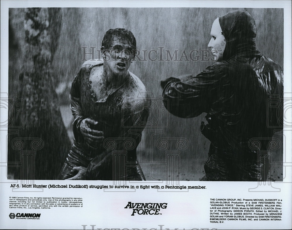 1986 Press Photo Actor Michael Dudikoff In &quot;Avenging Force&quot;- Historic Images